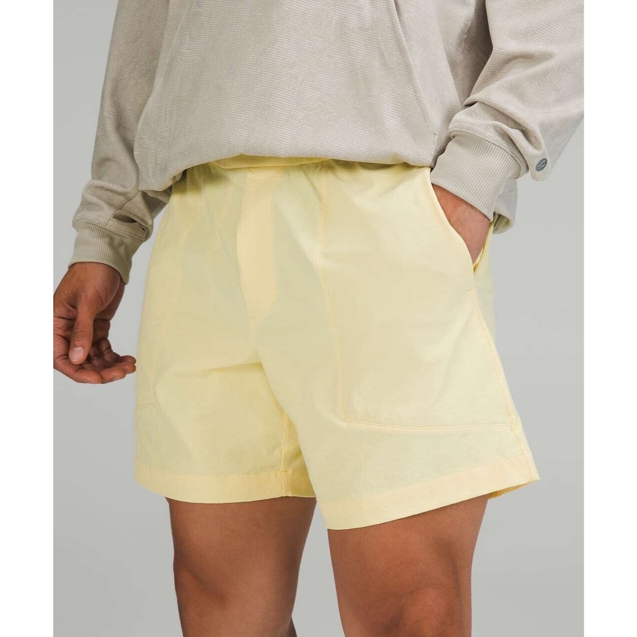Lululemon Men Bowline Short 5” Stretch Ripstop Cpry Caprese Yellow Sz Xxl New